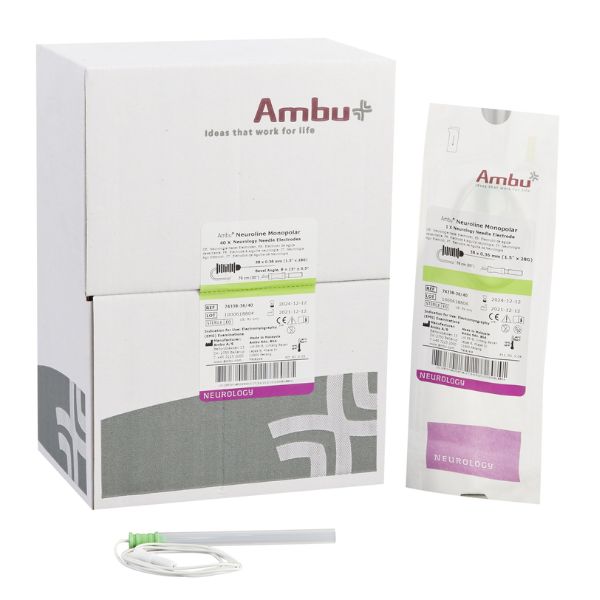 Agujas monopolares para EMG Ambu Neuroline, caja con 40 piezas con o sin cable